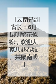 云南省副省长：6月昆明繁花似锦，欢迎大家共赴春城、共聚南博