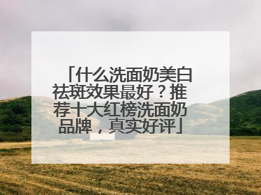什么洗面奶美白祛斑效果最好？推荐十大红榜洗面奶品牌，真实好评
