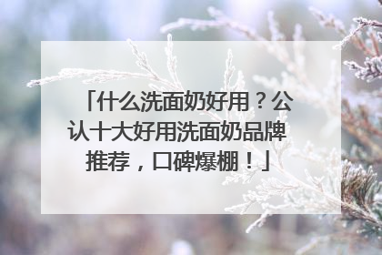 什么洗面奶好用？公认十大好用洗面奶品牌推荐，口碑爆棚！