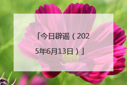 今日辟谣（2025年6月13日）