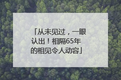 从未见过，一眼认出！相隔65年的相见令人动容