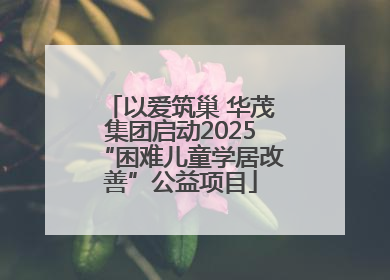 以爱筑巢 华茂集团启动2025“困难儿童学居改善”公益项目
