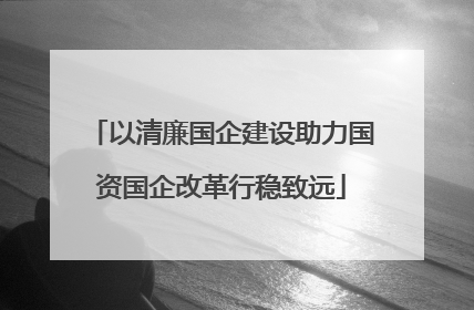 以清廉国企建设助力国资国企改革行稳致远