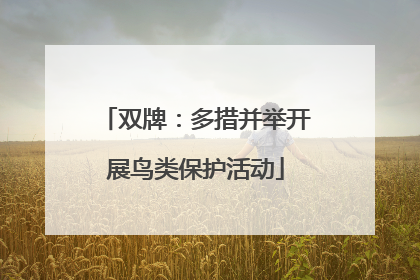 双牌：多措并举开展鸟类保护活动