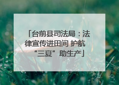 台前县司法局：法律宣传进田间 护航“三夏”助生产
