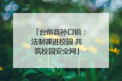 台前县孙口镇：法制课进校园 共筑校园安全网