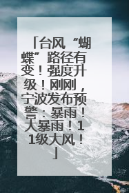 台风“蝴蝶”路径有变！强度升级！刚刚，宁波发布预警：暴雨！大暴雨！11级大风！