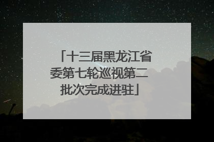 十三届黑龙江省委第七轮巡视第二批次完成进驻