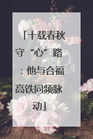 十载春秋守“心”路：他与合福高铁同频脉动