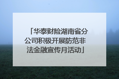 华泰财险湖南省分公司积极开展防范非法金融宣传月活动