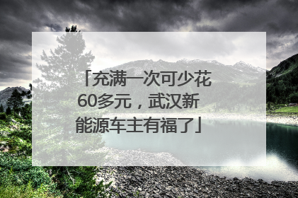 充满一次可少花60多元，武汉新能源车主有福了