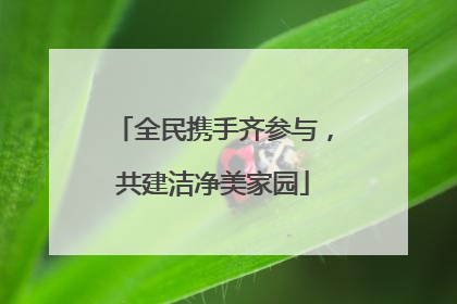 全民携手齐参与，共建洁净美家园