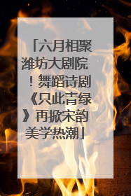 六月相聚潍坊大剧院！舞蹈诗剧《只此青绿》再掀宋韵美学热潮