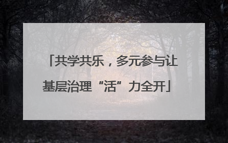 共学共乐，多元参与让基层治理“活”力全开