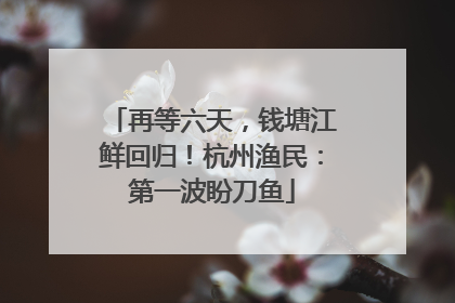 再等六天，钱塘江鲜回归！杭州渔民：第一波盼刀鱼