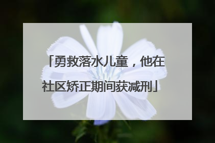 勇救落水儿童，他在社区矫正期间获减刑