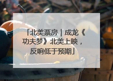 北美票房｜成龙《功夫梦》北美上映，反响低于预期