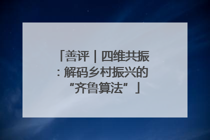 善评｜四维共振：解码乡村振兴的“齐鲁算法”
