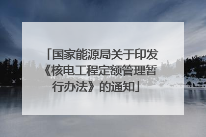 国家能源局关于印发《核电工程定额管理暂行办法》的通知