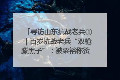 寻访山东抗战老兵①｜百岁抗战老兵“双枪滕黑子”：被粟裕称赞的“孤胆英雄”