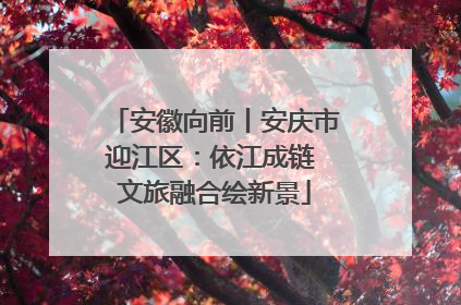 安徽向前丨安庆市迎江区：依江成链 文旅融合绘新景