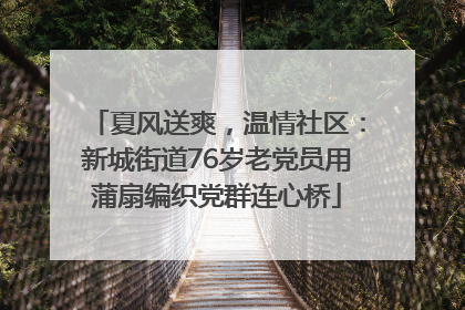 夏风送爽，温情社区：新城街道76岁老党员用蒲扇编织党群连心桥