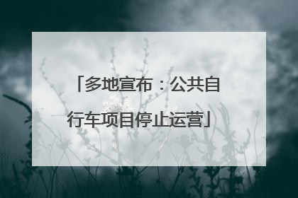 多地宣布：公共自行车项目停止运营
