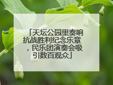 天坛公园里奏响抗战胜利纪念乐章，民乐团演奏会吸引数百观众