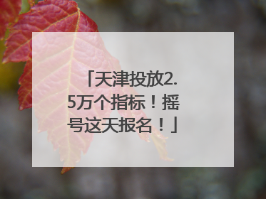 天津投放2.5万个指标！摇号这天报名！
