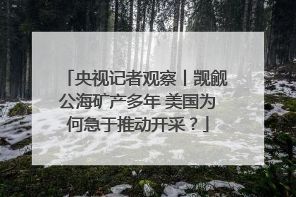 央视记者观察丨觊觎公海矿产多年 美国为何急于推动开采？