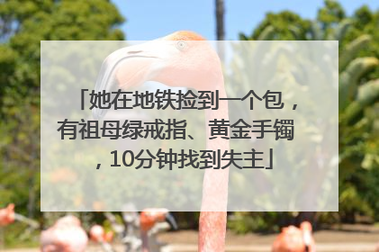 她在地铁捡到一个包，有祖母绿戒指、黄金手镯，10分钟找到失主