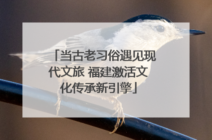 当古老习俗遇见现代文旅 福建激活文化传承新引擎