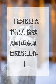 德化县委书记方俊钦调研重点项目建设工作