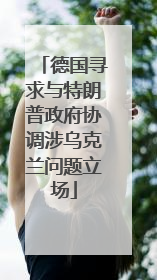 德国寻求与特朗普政府协调涉乌克兰问题立场