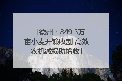 德州：849.3万亩小麦开镰收割 高效农机减损助增收