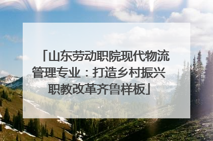 山东劳动职院现代物流管理专业：打造乡村振兴职教改革齐鲁样板