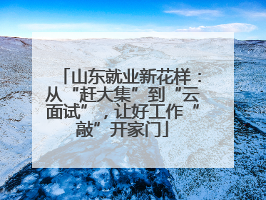 山东就业新花样：从“赶大集”到“云面试”，让好工作“敲”开家门