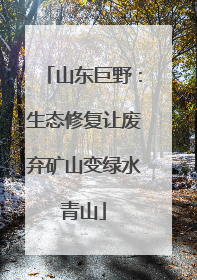 山东巨野：生态修复让废弃矿山变绿水青山