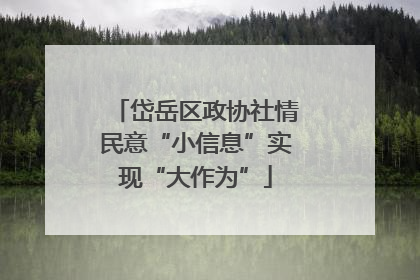 岱岳区政协社情民意“小信息”实现“大作为”