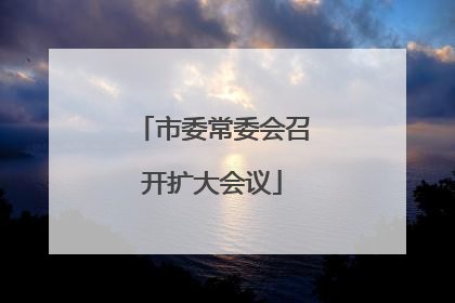 市委常委会召开扩大会议