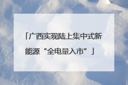 广西实现陆上集中式新能源“全电量入市”