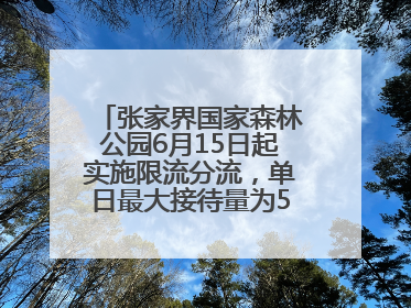 张家界国家森林公园6月15日起实施限流分流，单日最大接待量为5.3万人