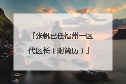 张帆已任福州一区代区长（附简历）