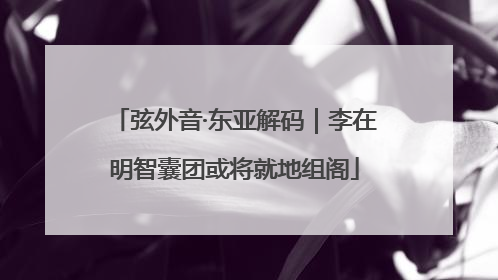 弦外音·东亚解码｜李在明智囊团或将就地组阁