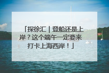 探徐汇｜登船还是上岸？这个端午一定要来打卡上海西岸！