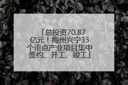 总投资70.87亿元！梅州兴宁33个重点产业项目集中签约、开工、竣工