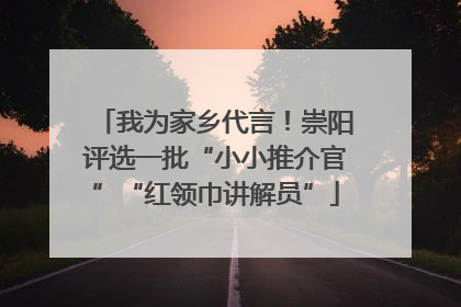 我为家乡代言！崇阳评选一批“小小推介官”“红领巾讲解员”