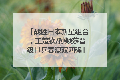 战胜日本新星组合，王楚钦/孙颖莎晋级世乒赛混双四强