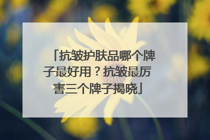 抗皱护肤品哪个牌子最好用？抗皱最厉害三个牌子揭晓