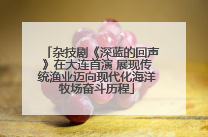 杂技剧《深蓝的回声》在大连首演 展现传统渔业迈向现代化海洋牧场奋斗历程